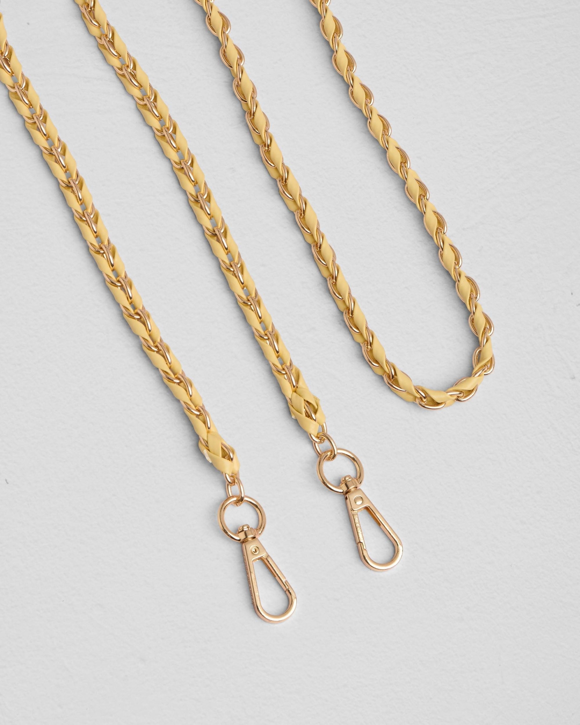Strap Gold Chain Straw Weave
