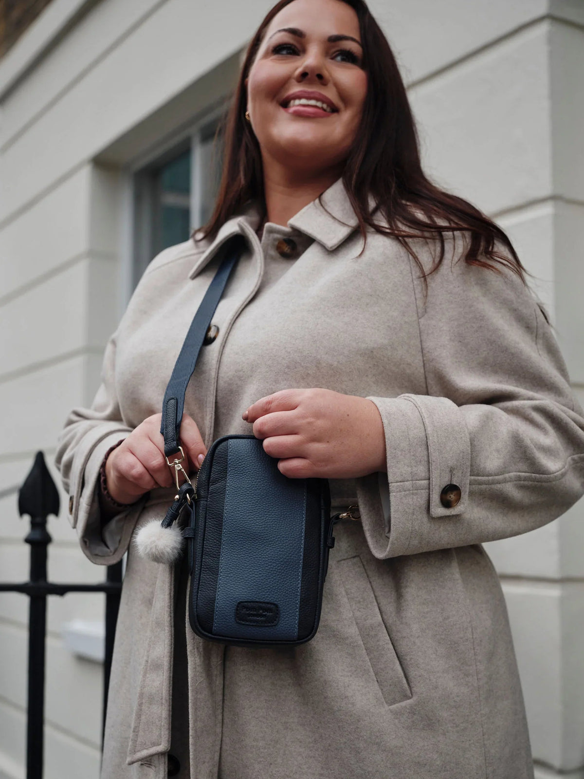 Strap Leather Tab - Slate Blue