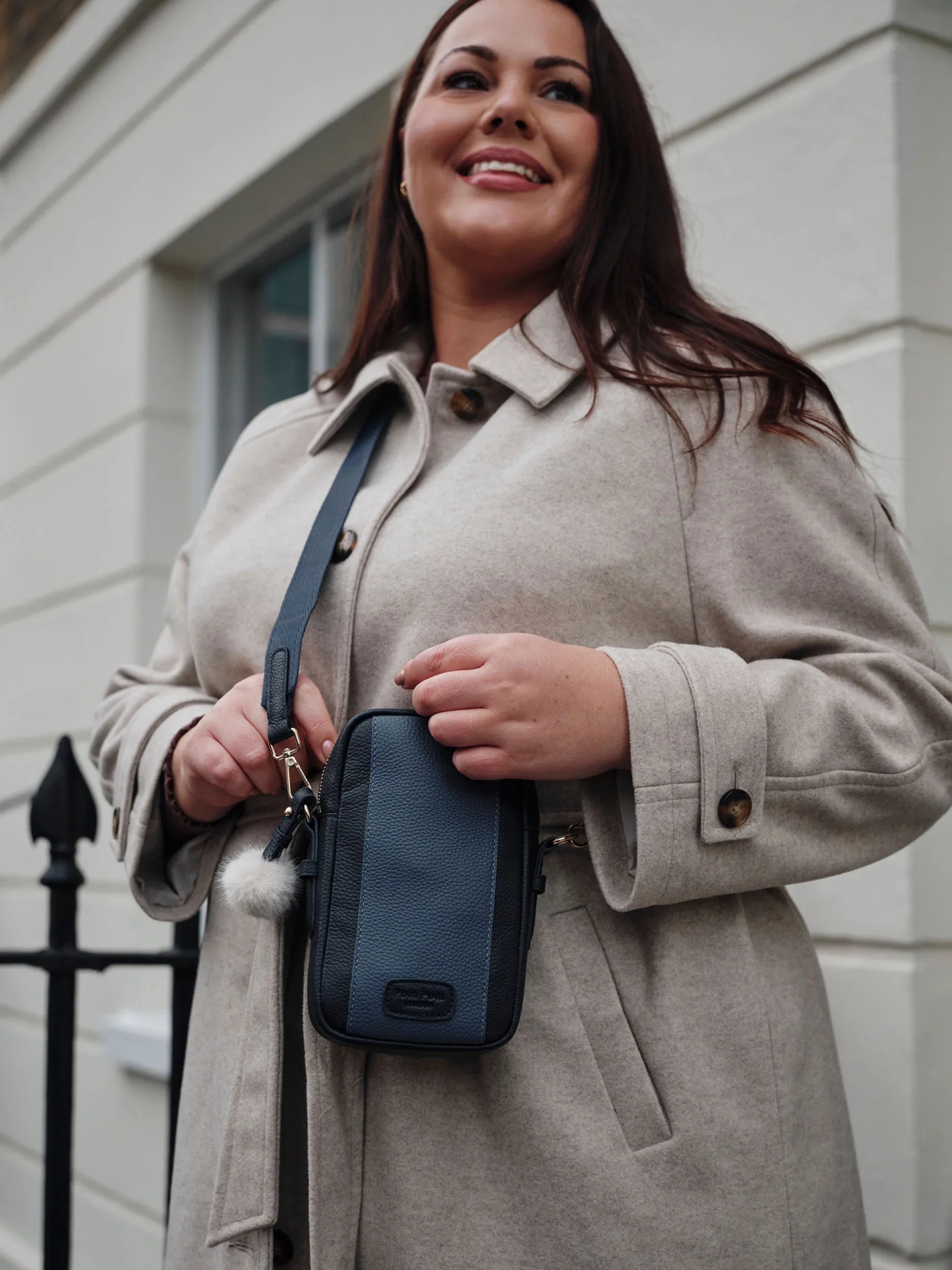 Strap Leather Tab - Slate Blue