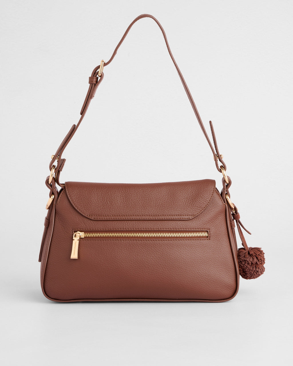 Pom Pom London Sunbury Mini Bag Suede & Leather Bag Chocolate