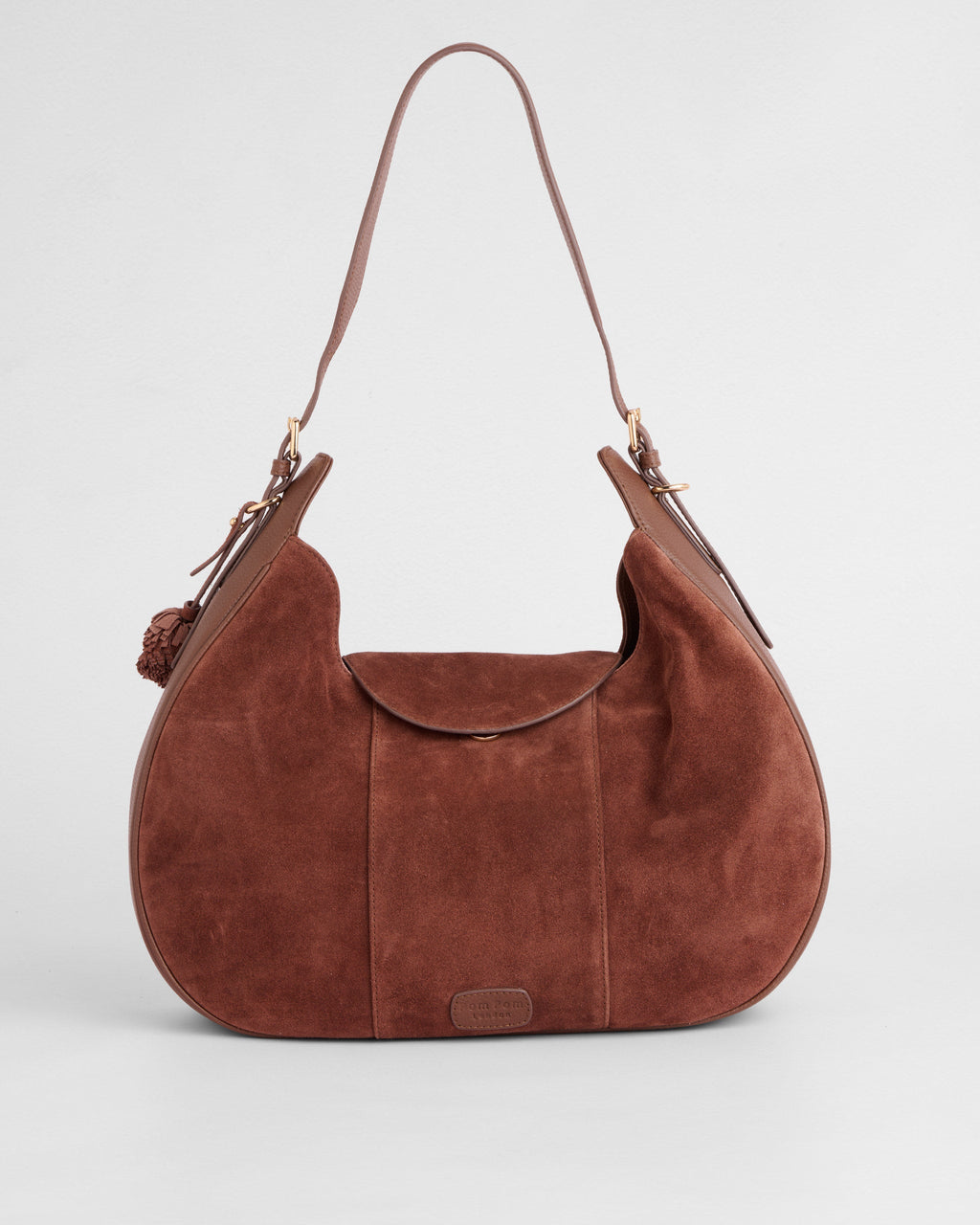 Pom Pom London Sunbury Suede & Leather Bag Chocolate