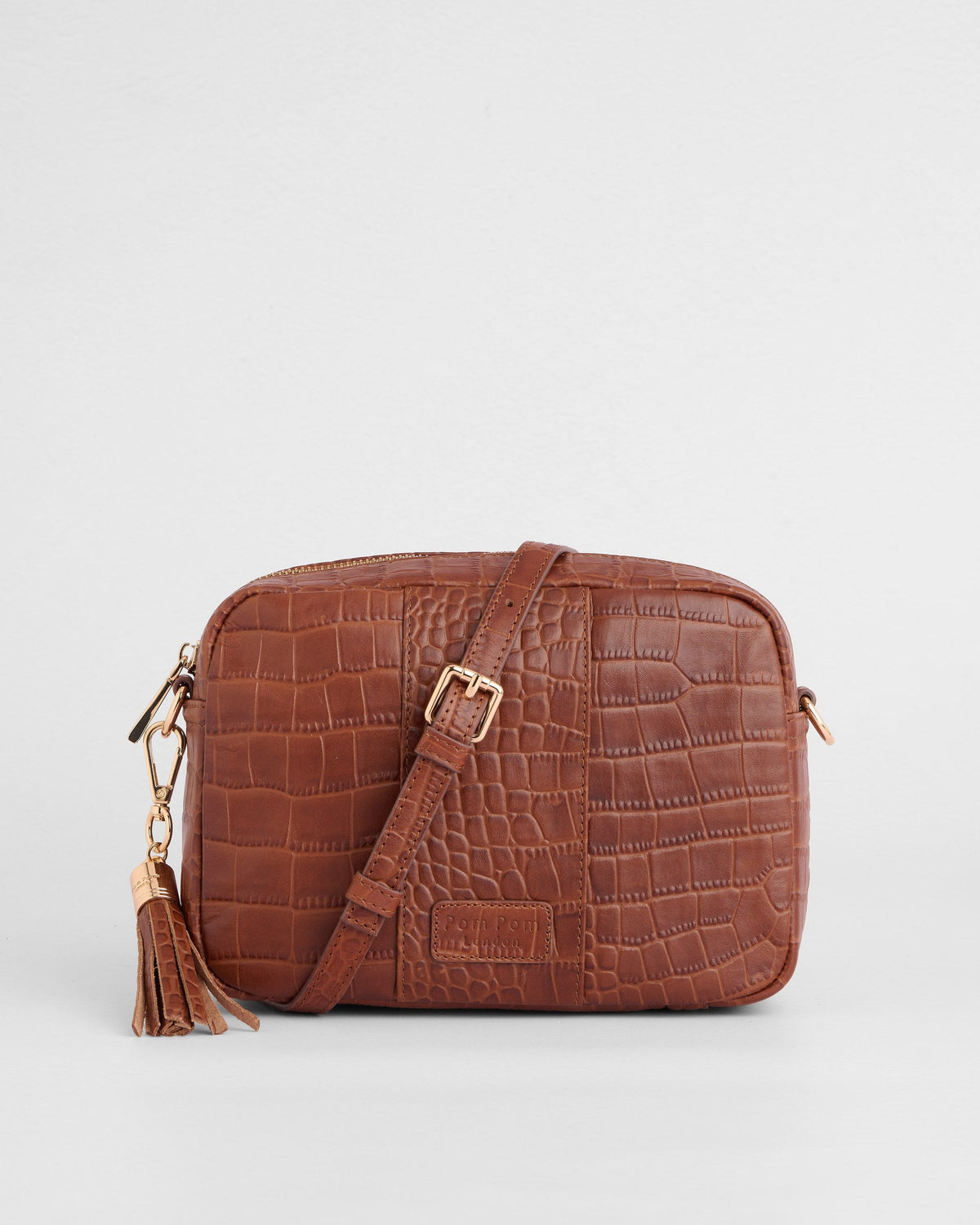 City Crossbody Bag Croc Chestnut