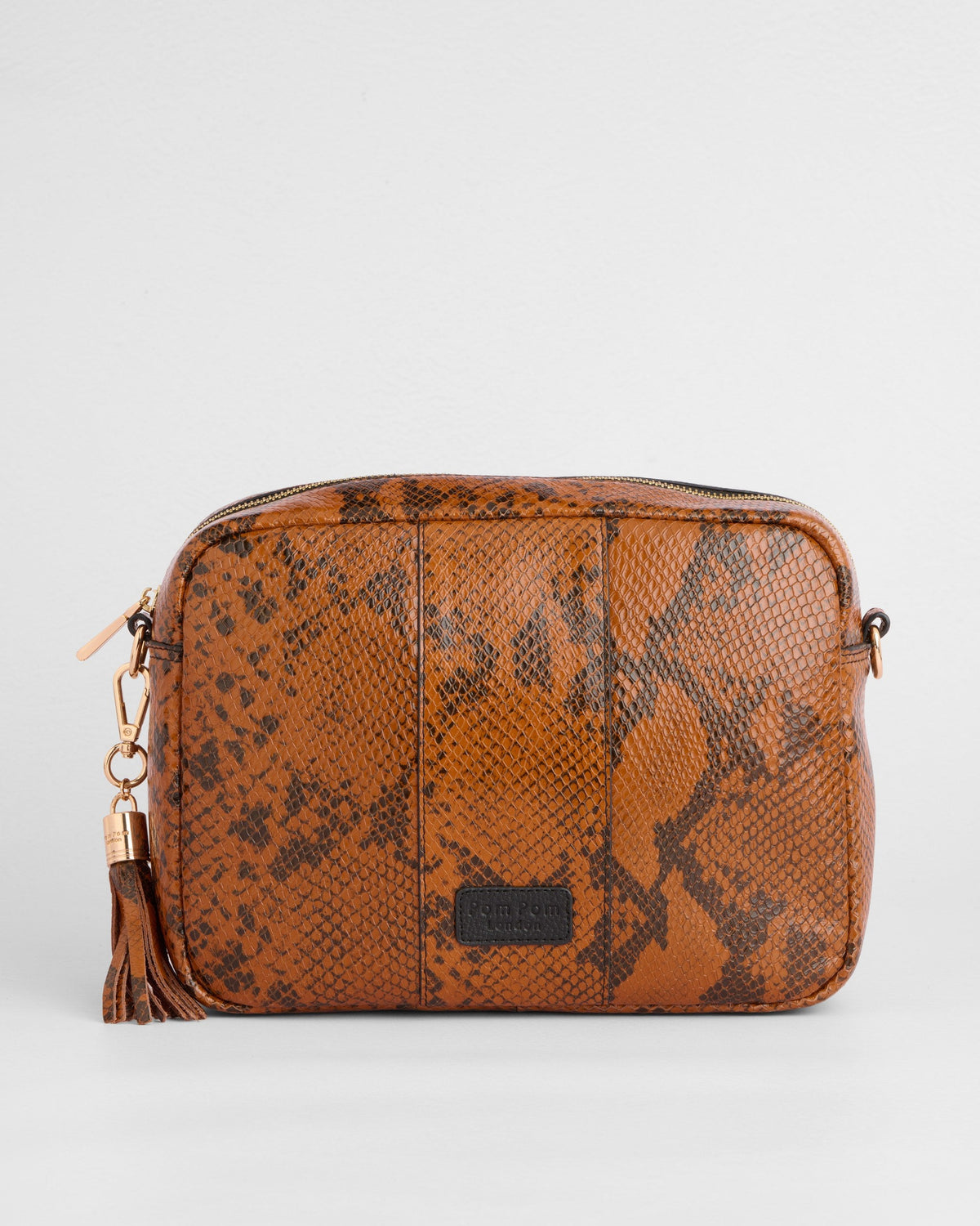 City Plus Crossbody Bag Snake Effect Brown