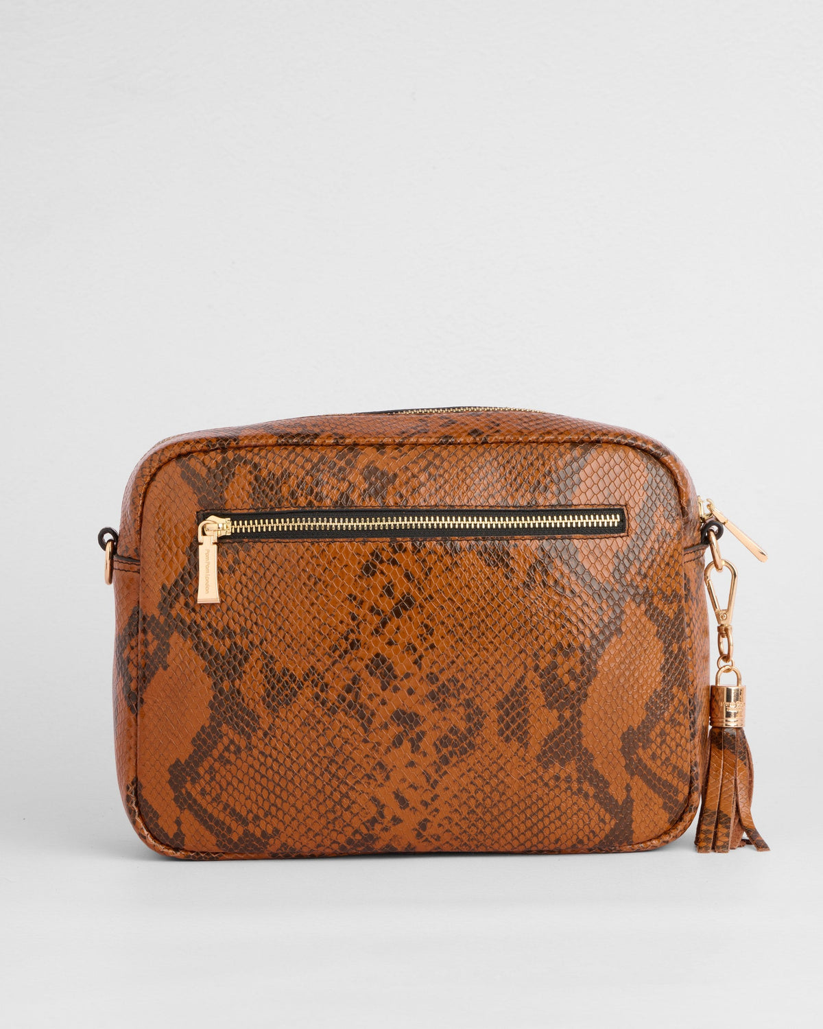 City Plus Crossbody Bag Snake Effect Brown