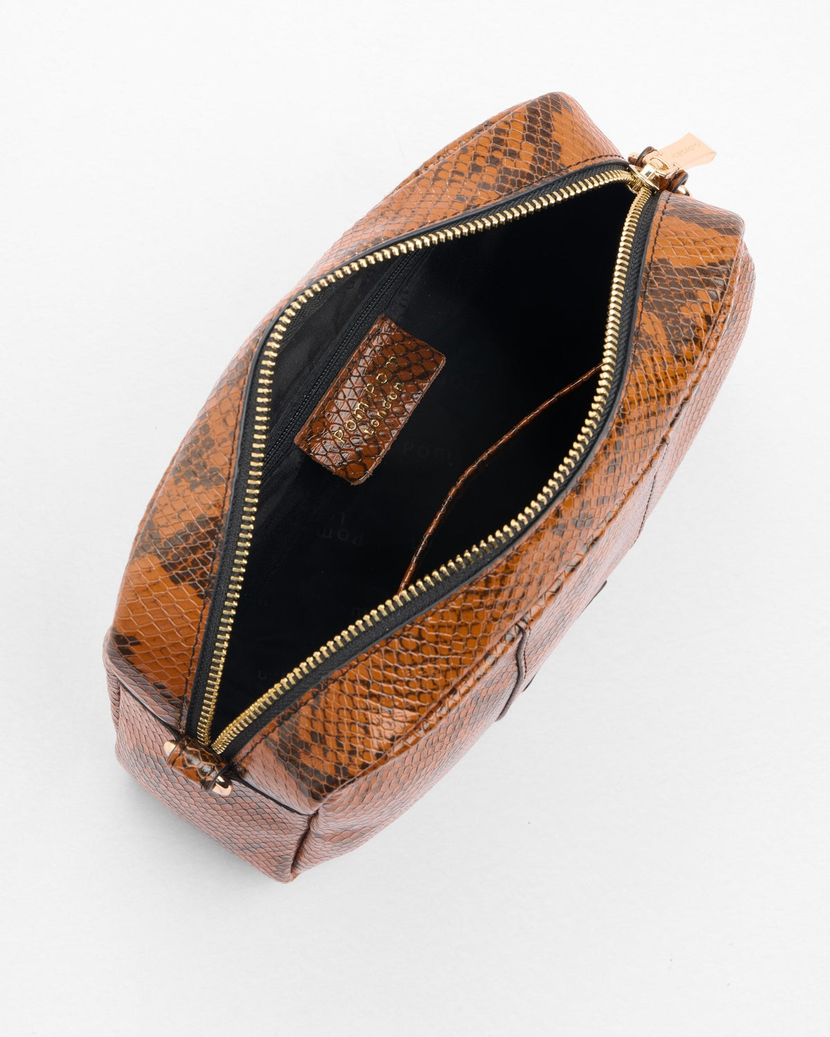 City Plus Crossbody Bag Snake Effect Brown