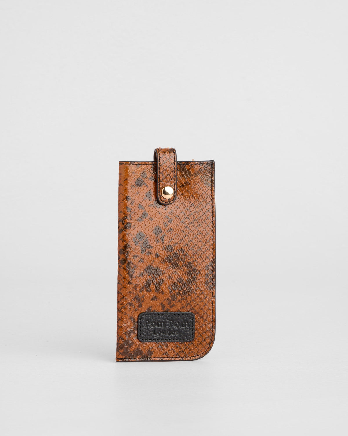 Grosvenor Glasses Case Snake Effect Brown