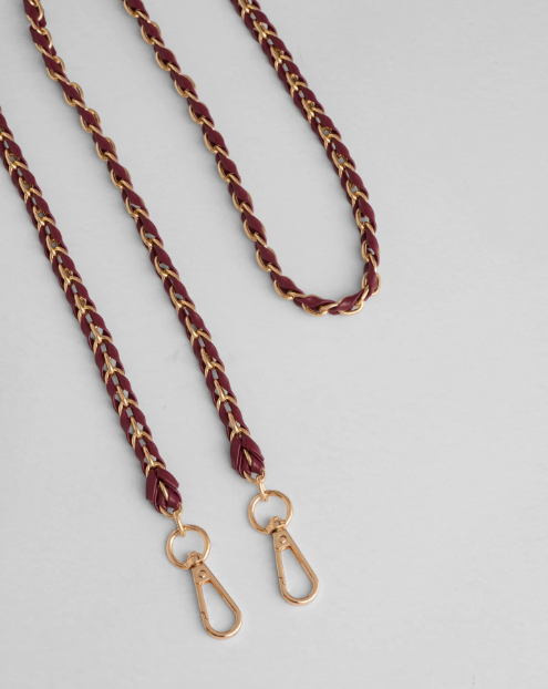 Gold Chain Dark Maroon Weave