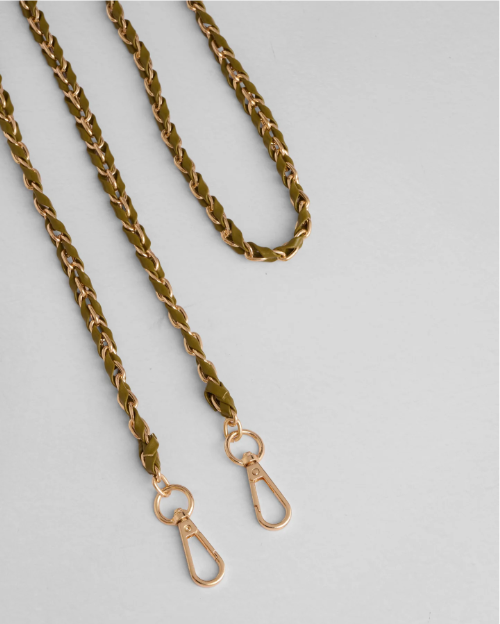 Gold Chain Olive Green Weave