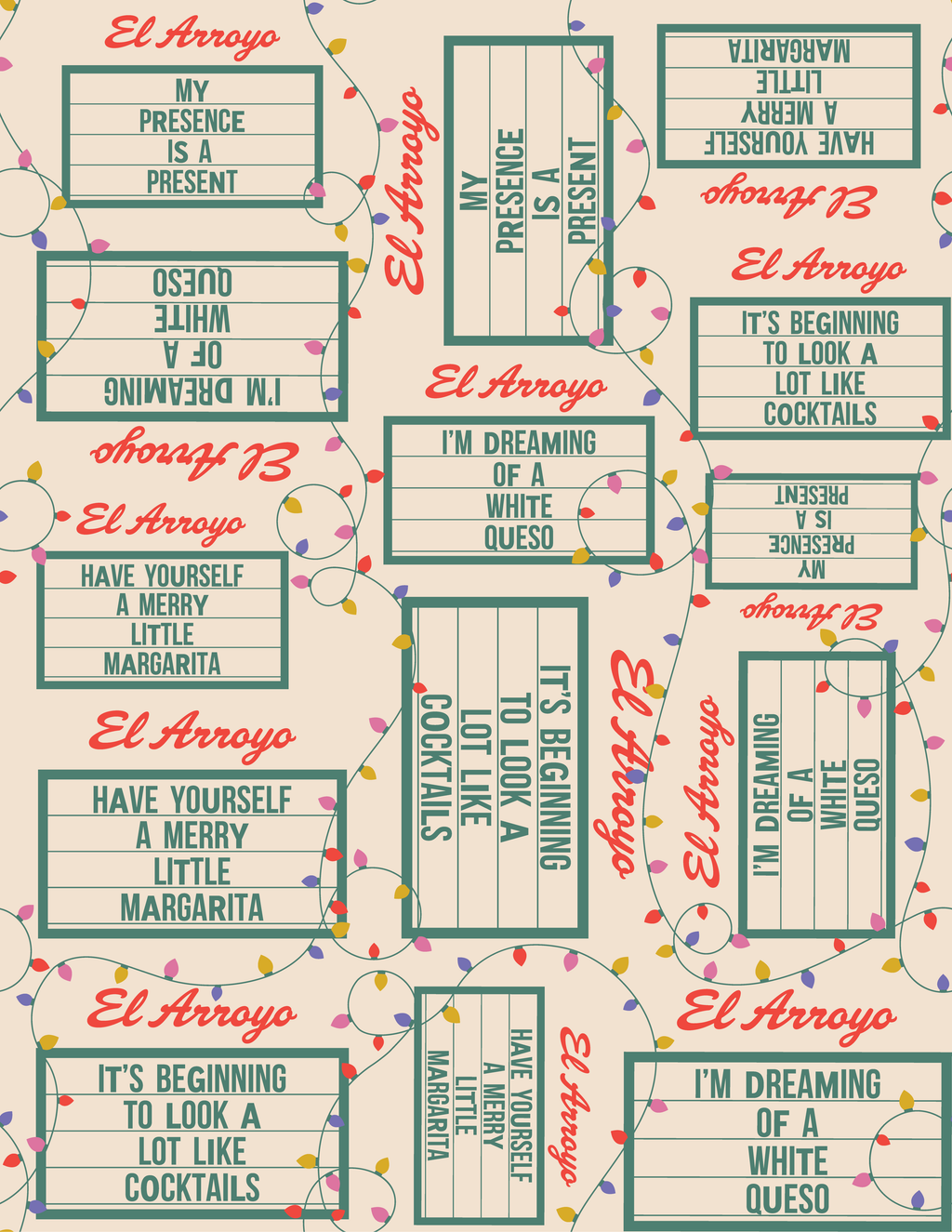 Wrapping Paper - Holiday Marquee