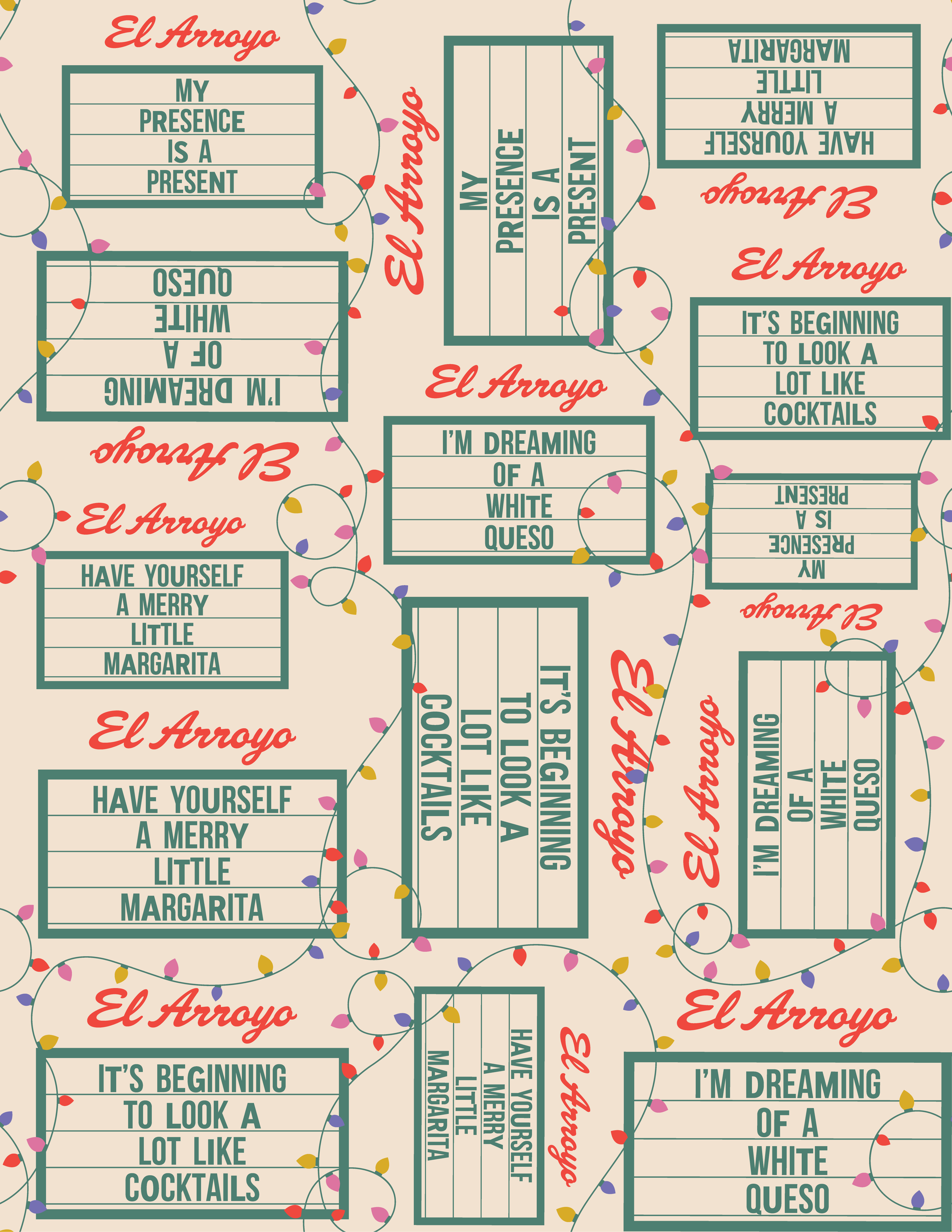 Wrapping Paper - Holiday Marquee