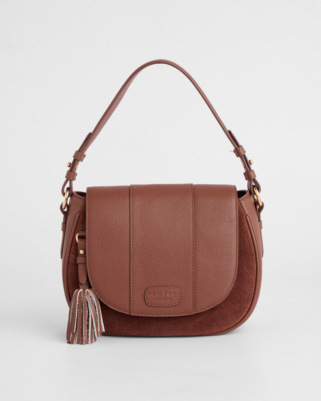 Pom Pom London Wilmington Suede & Leather Bag Chocolate
