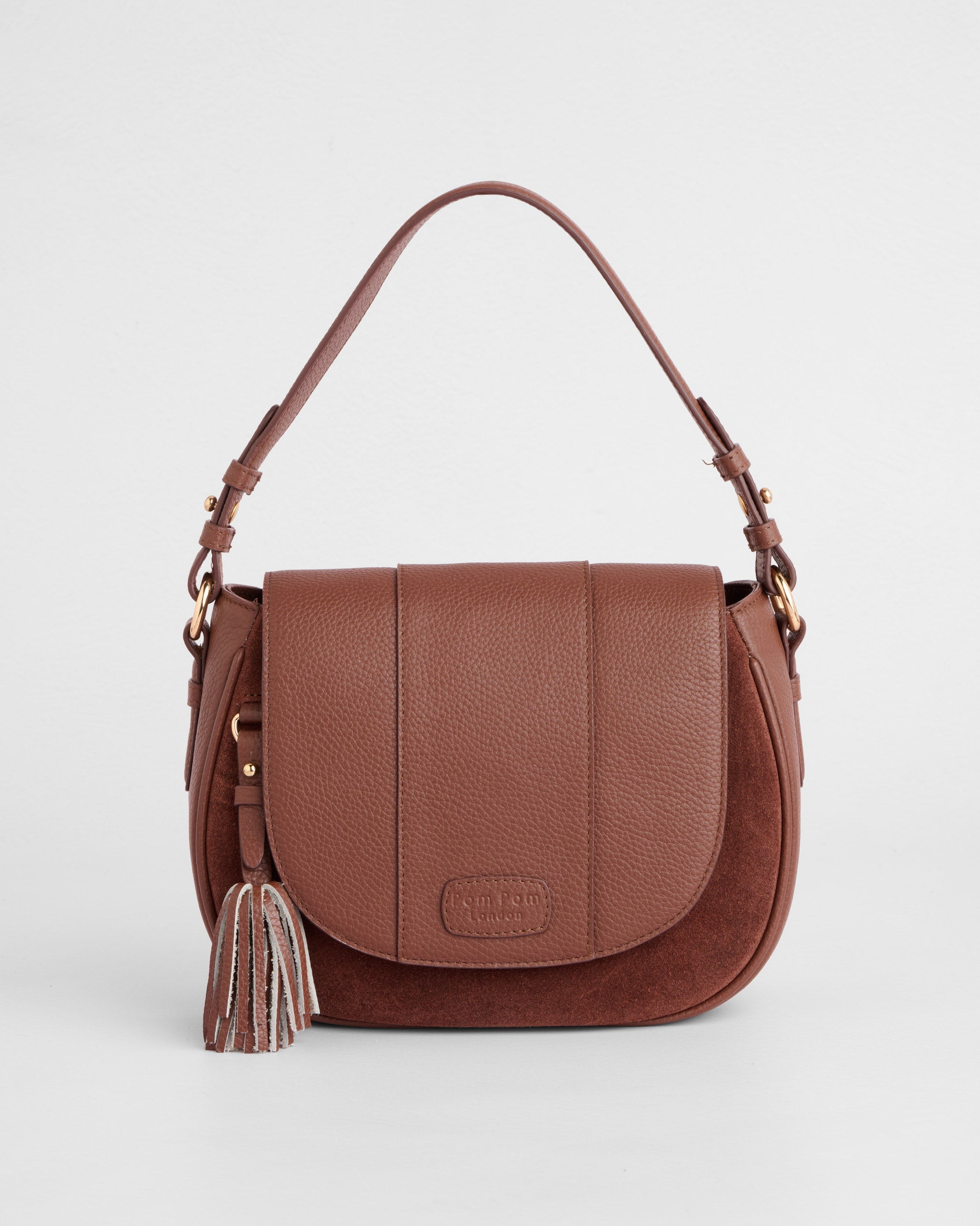 Pom Pom London Wilmington Suede & Leather Bag Chocolate