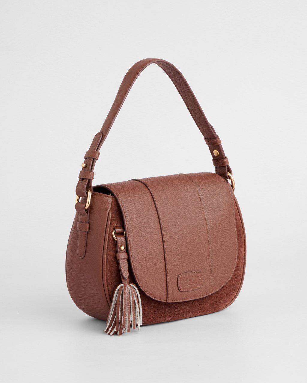 Pom Pom London Wilmington Suede & Leather Bag Chocolate
