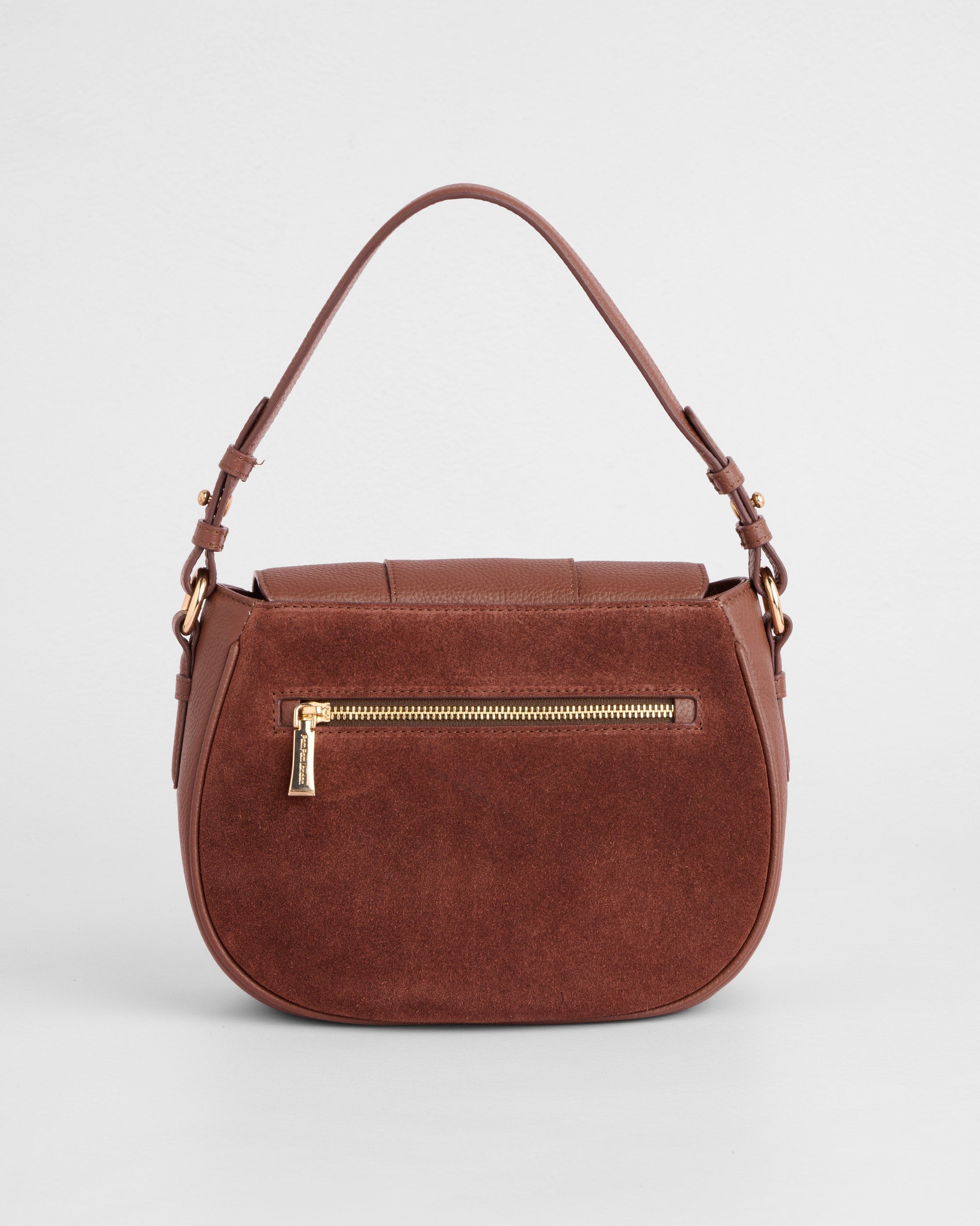 Pom Pom London Wilmington Suede & Leather Bag Chocolate