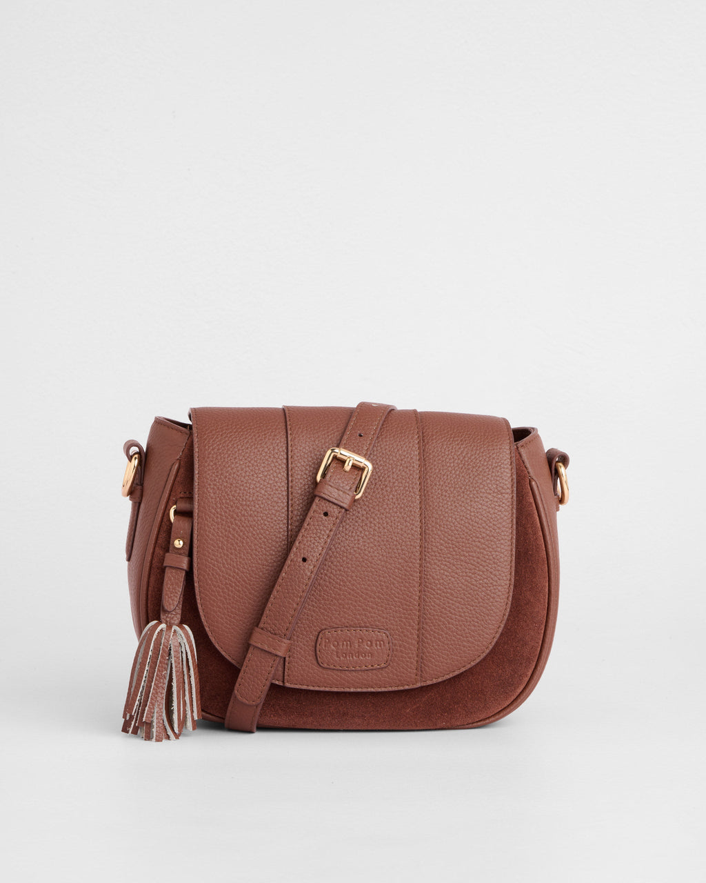 Pom Pom London Wilmington Suede & Leather Bag Chocolate