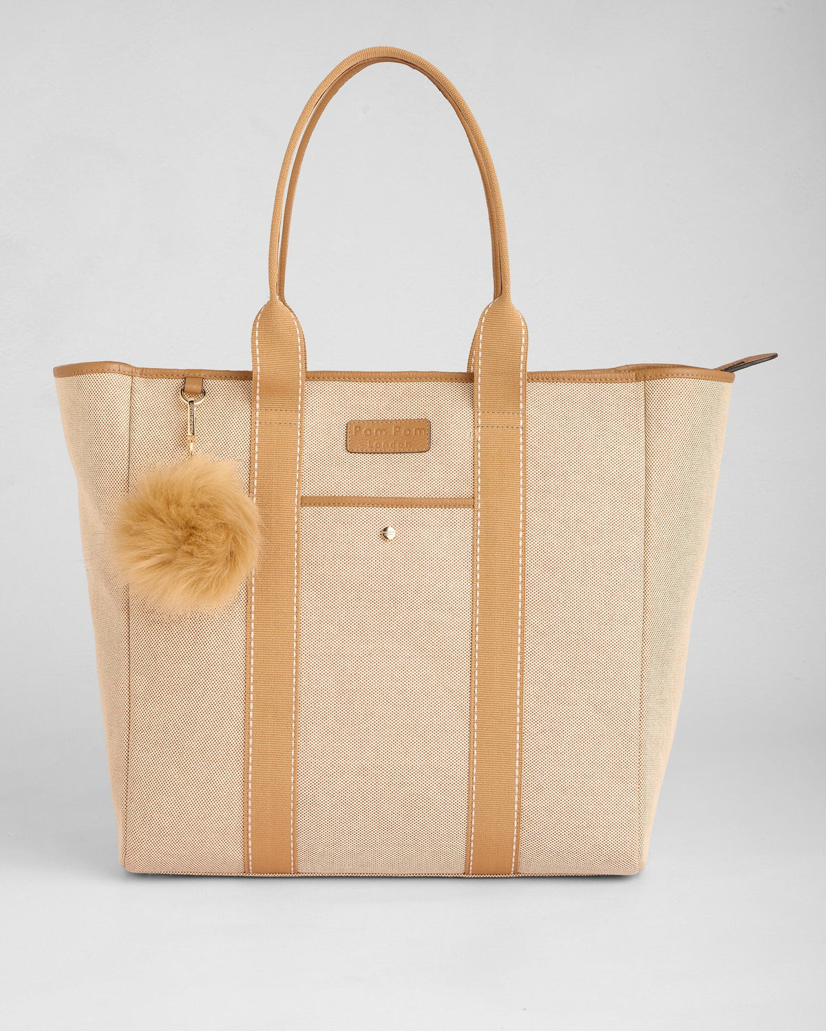 Pom Pom London Lulworth Canvas Tote Bag Maple