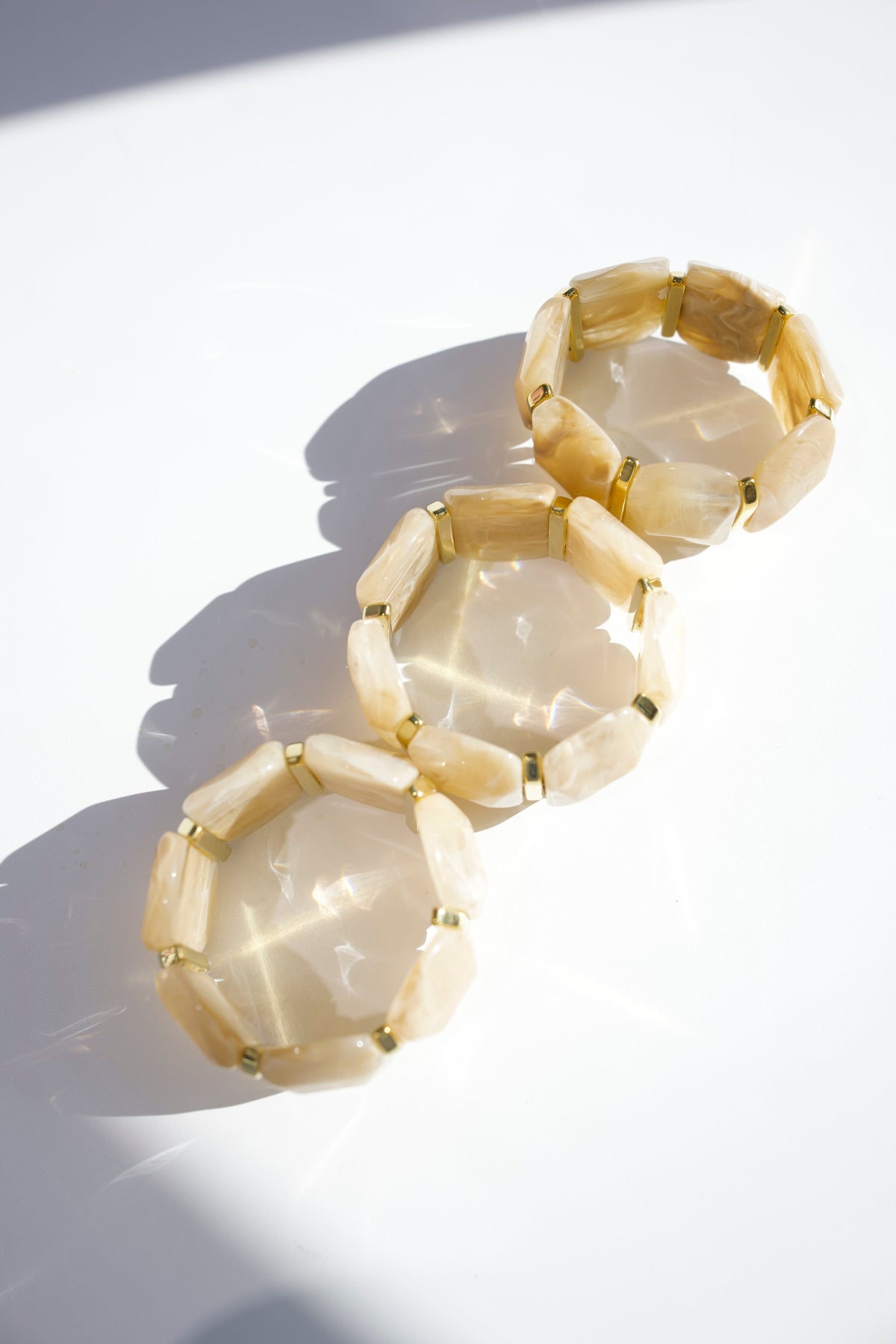 Emma Stretch Bracelet - Light Tan