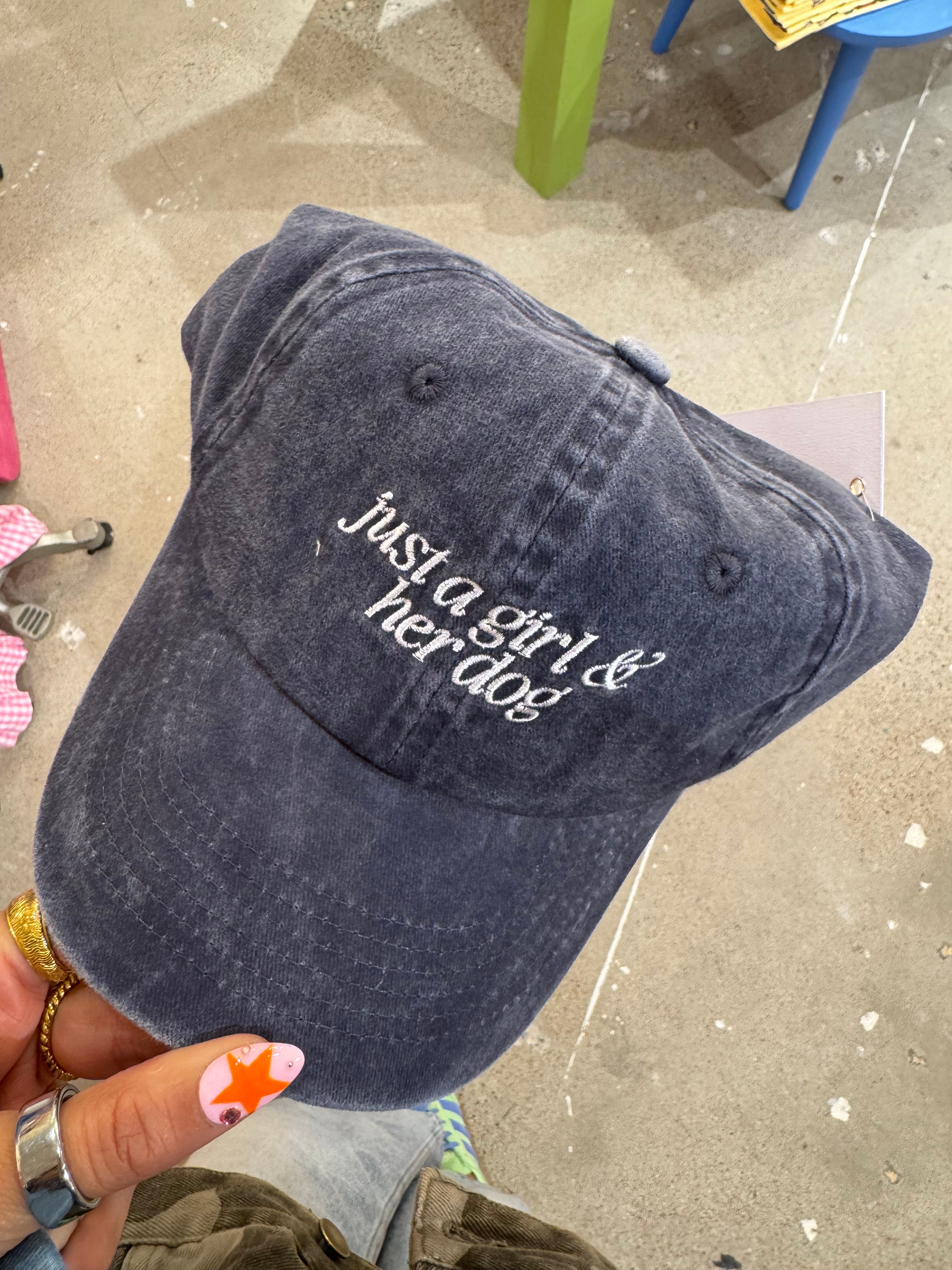 Girl And Her Dog Dad Cap - Navy